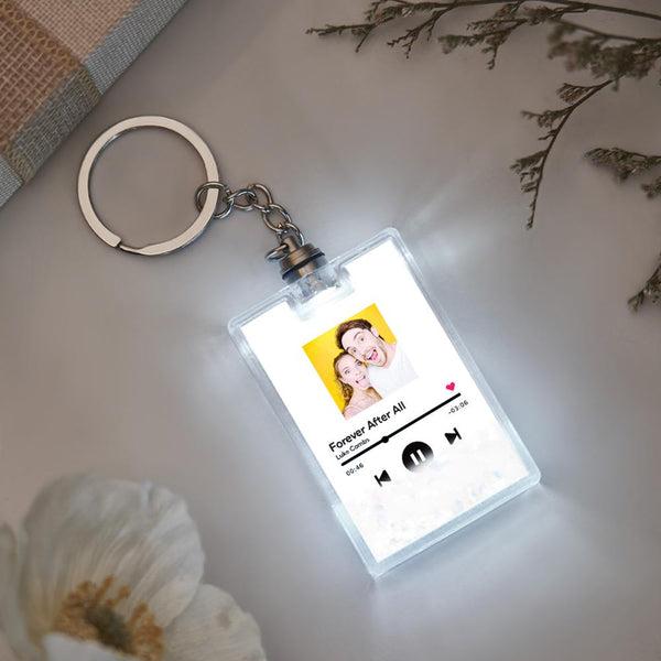 Custom Photo Scannable Music Code Illuminated Quicksand Keychain Gift