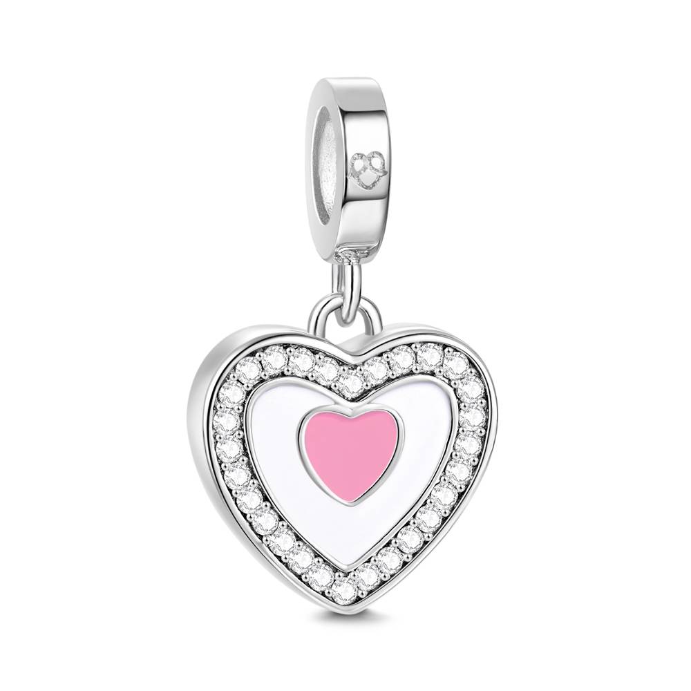 Custom Photo Dangle Heart Charm For Bracelet Jewelry Making