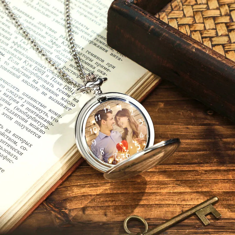 Custom Photo Pocket Watch Personalised Engravable Pocket Watchs Gift