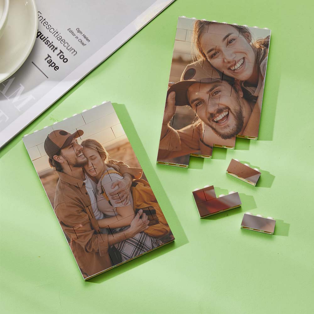 Personalised Building Brick Rectangle Scannable Code Photo Block