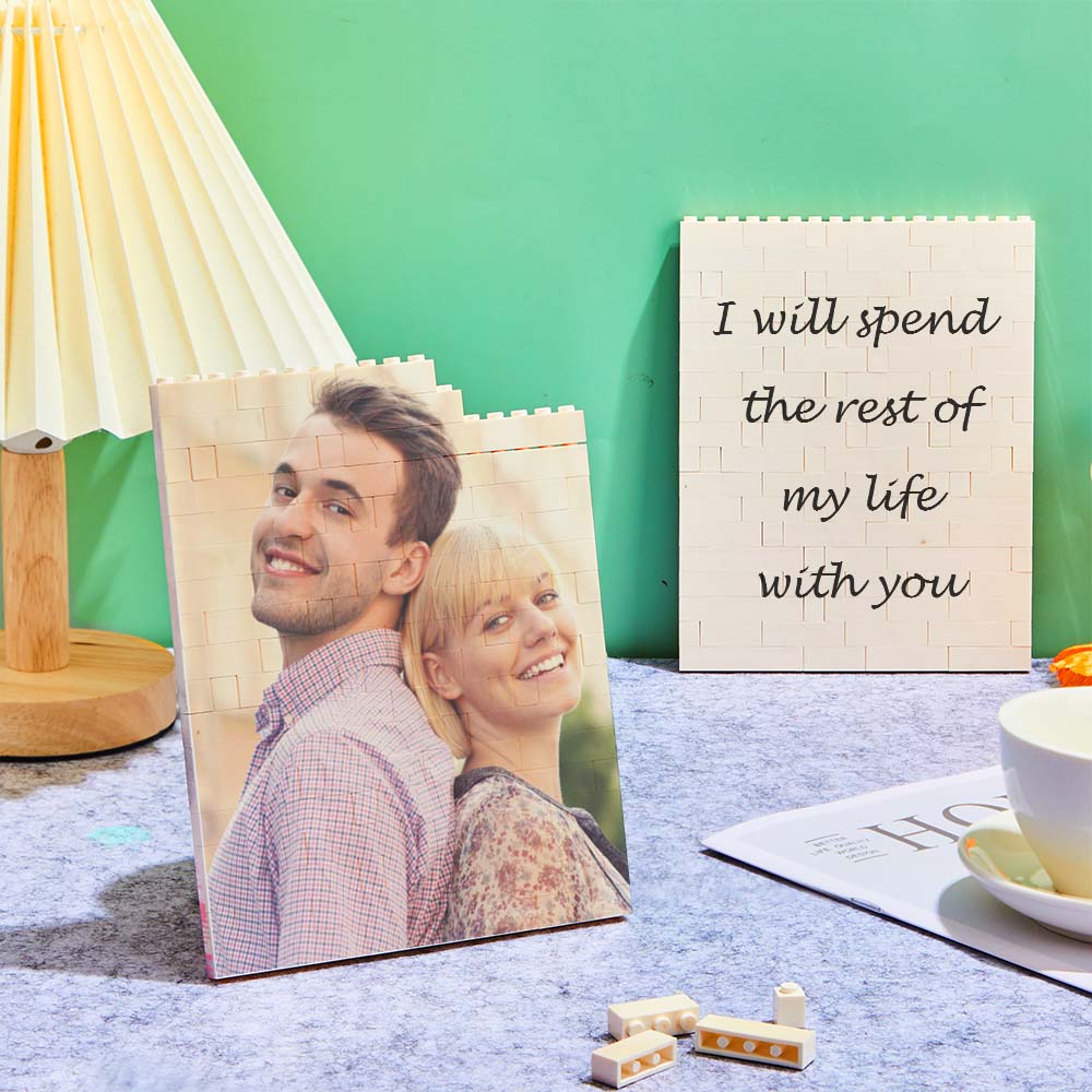 Personalised Building Brick Rectangle Scannable Code Photo Block