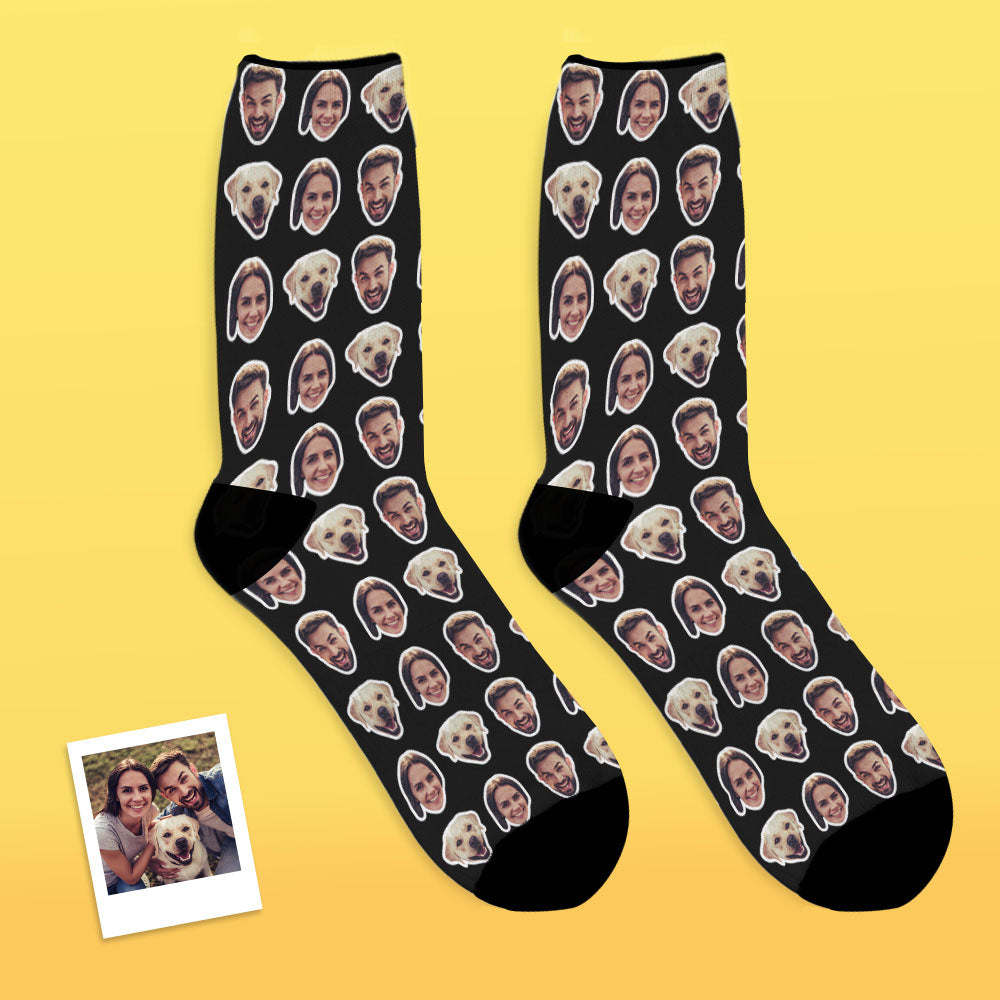 Online Preview Custom Face Socks With Your Photo - Two Faces