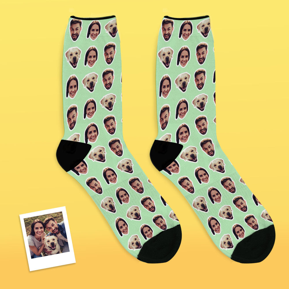 Online Preview Custom Face Socks With Your Photo - Two Faces