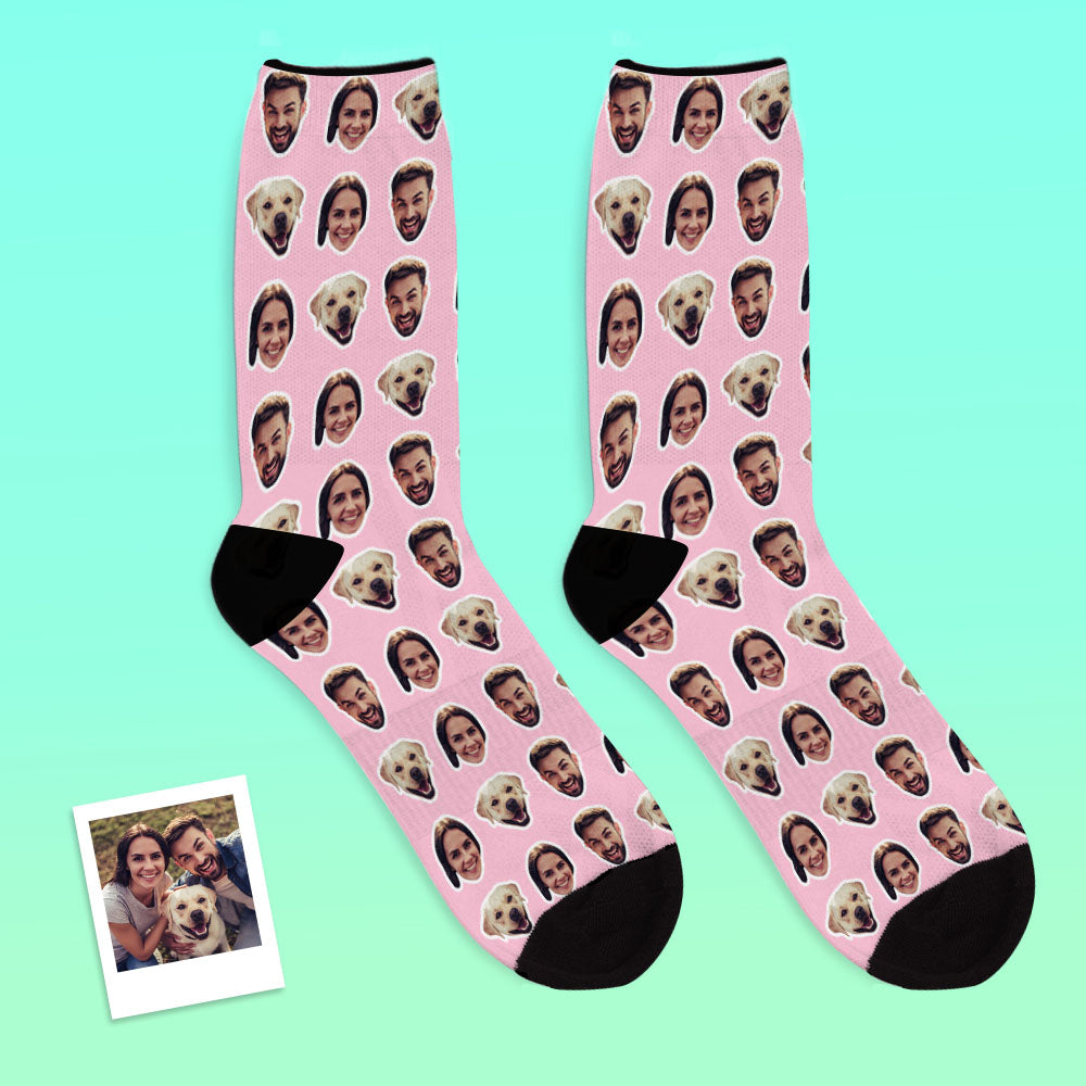 Online Preview Custom Face Socks With Your Photo - Two Faces