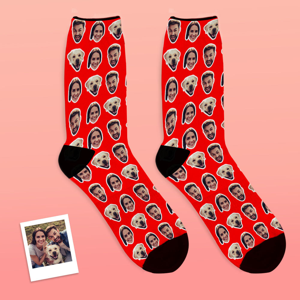 Online Preview Custom Face Socks With Your Photo - Two Faces