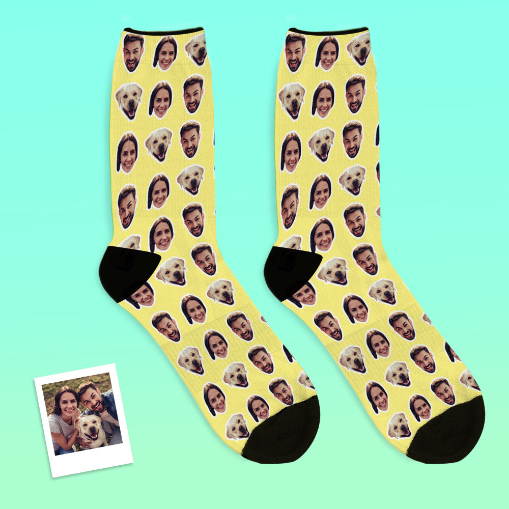 Online Preview Custom Face Socks With Your Photo - Two Faces