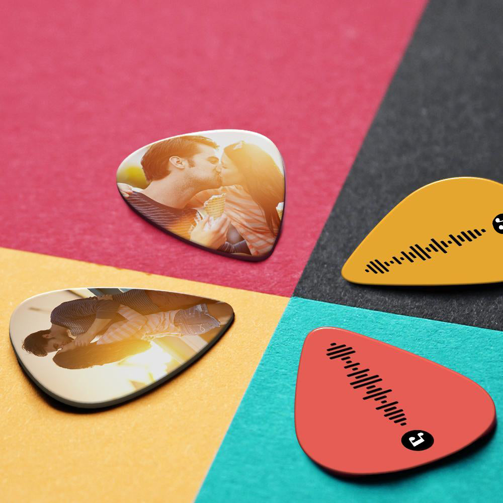 Custom Code Guitar Pick, Engraved Double-Sided Printed with Photo Guitar Pick Gifts 12Pcs Christmas Gifts