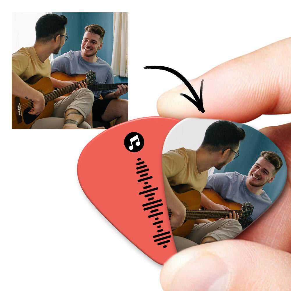 Custom Code Guitar Pick, Engraved Double-Sided Printed with Photo Guitar Pick Gifts 12Pcs Christmas Gifts