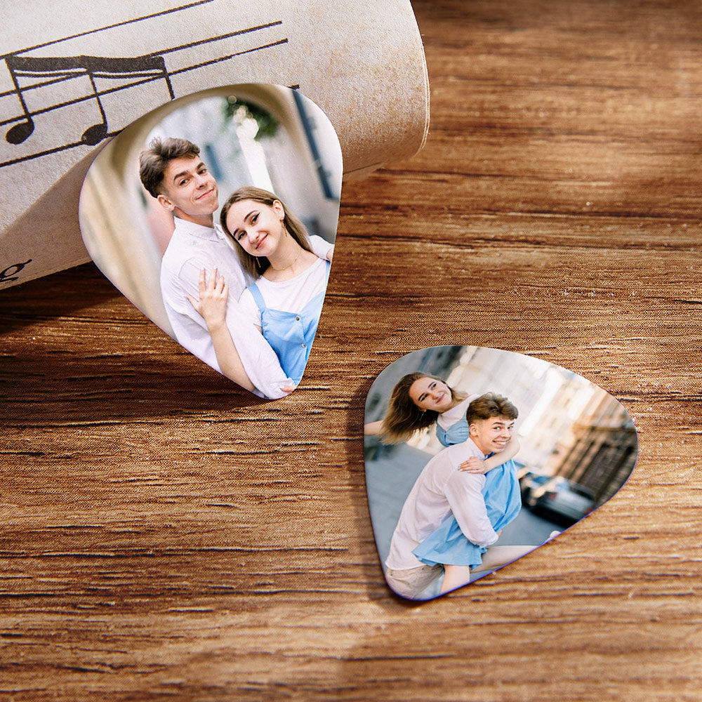 Custom Double Sided Photo Guitar Pick Perdonalized Musicians Gift for Boyfriend - 12pcs