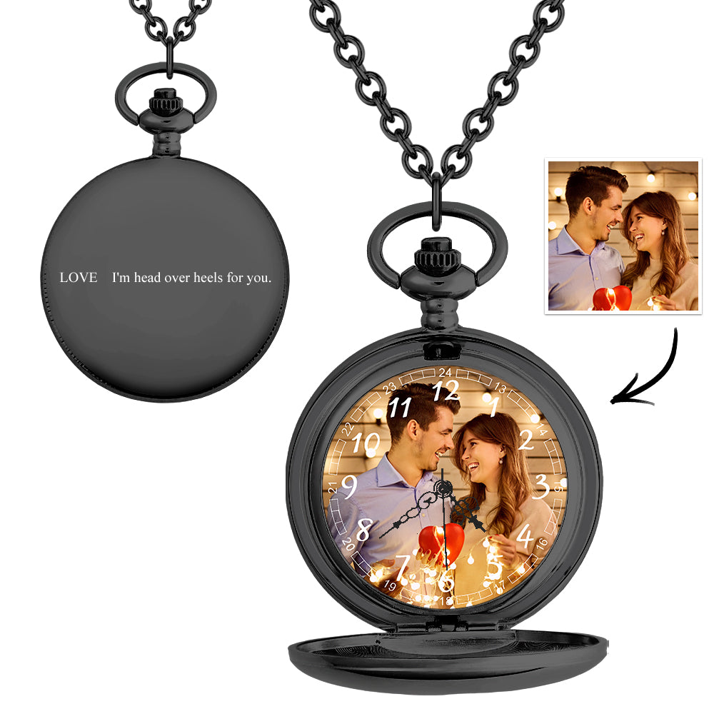 Custom Photo Pocket Watch Personalised Engravable Pocket Watchs Gift