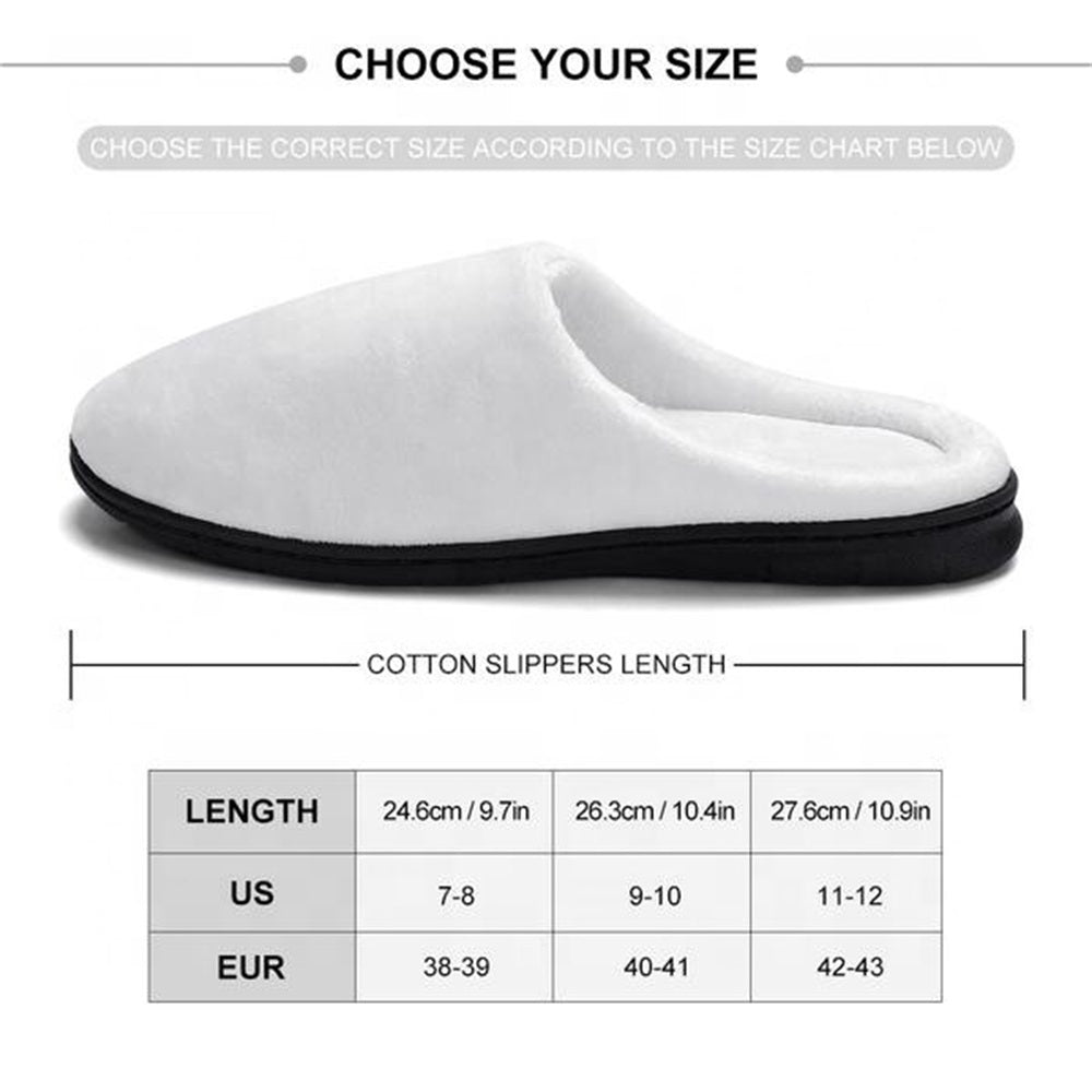 Personalised Face Cotton Slippers Warm Funny Indoor Cozy Slippers